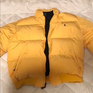 Yellow Puffy Polo Jacket